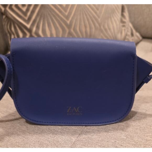 Zac Posen Denim Blue Vegan Leather Mini Crossbody - Picture 2 of 7